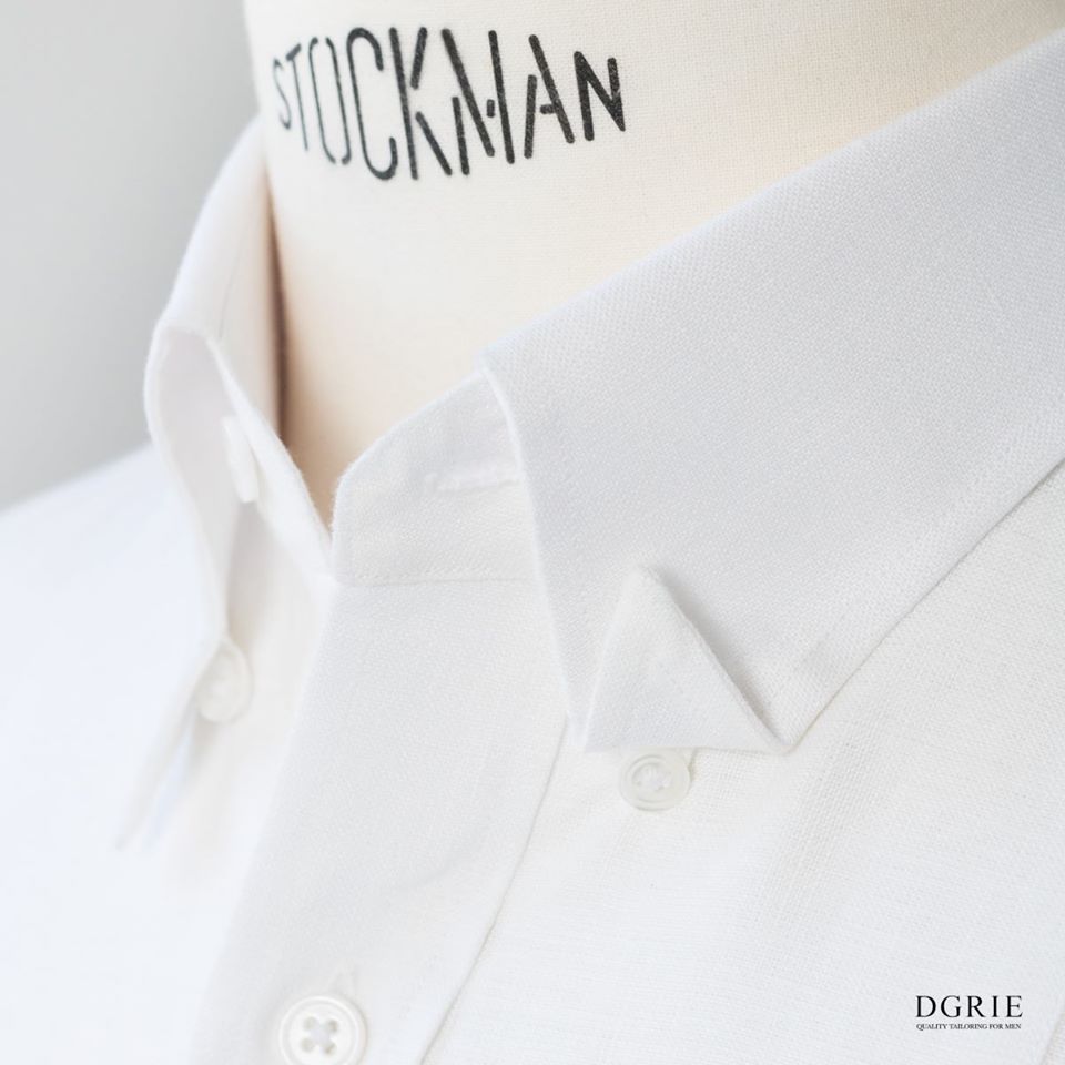 dgrie white linen hidden button shirt dgrie