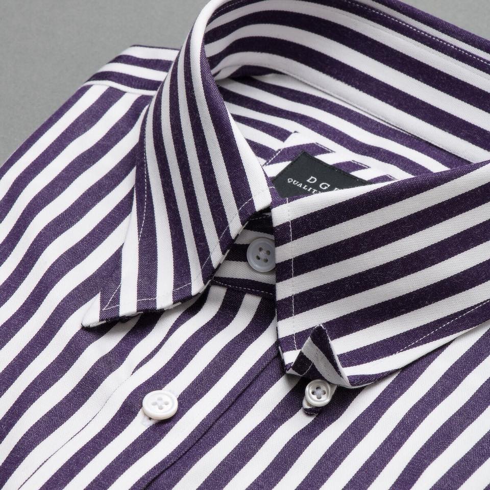 dgrie man english stripe navy blue hidden button dgrie