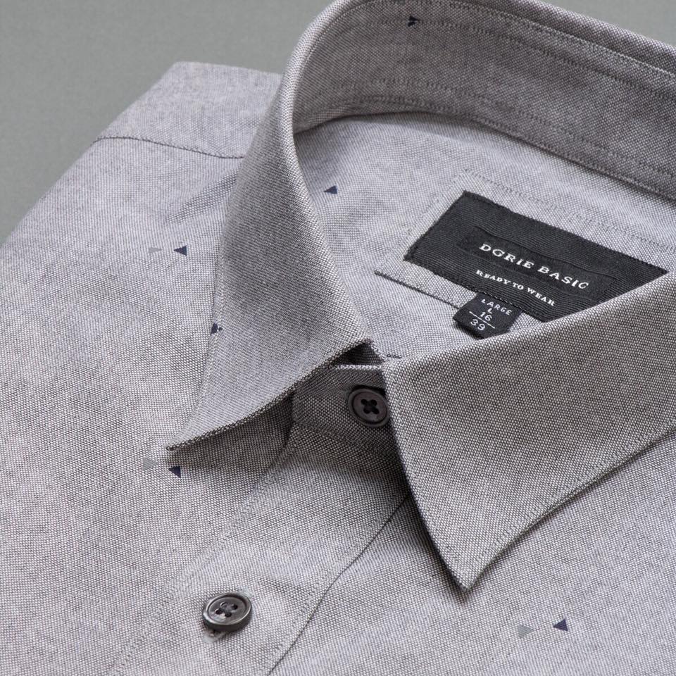 dgrie man light gray print oxford shirt dgrie 3