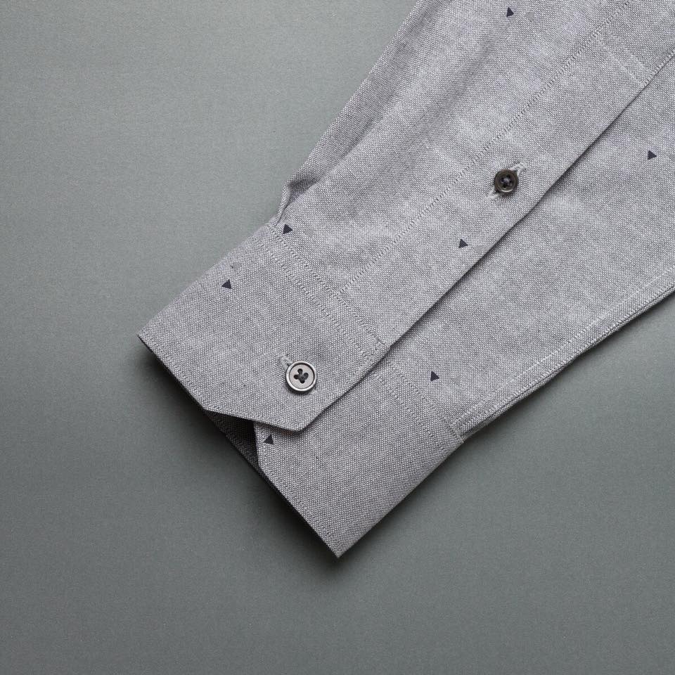 dgrie man light gray print oxford shirt dgrie
