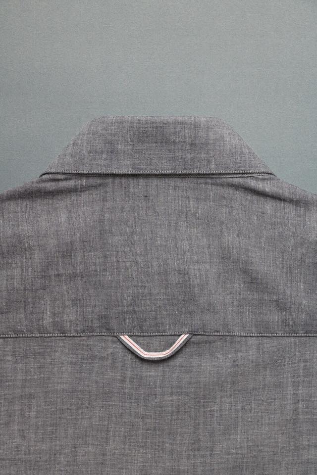 dgrie man selvedge shirt dark gray slim collar dgrie 1