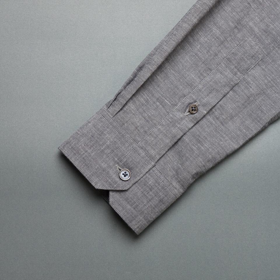 dgrie man selvedge shirt dark gray slim collar dgrie 2