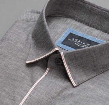 dgrie man selvedge shirt dark gray slim collar dgrie 4