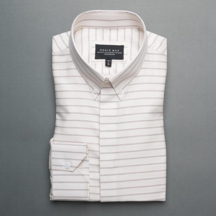 dgrie man slim fit italian button down stripe cream shirt dgrie 3