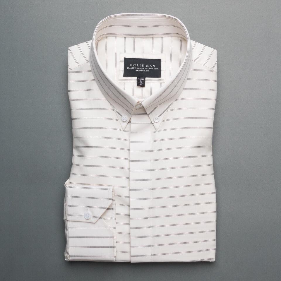 dgrie man slim fit italian button down stripe cream shirt dgrie 3