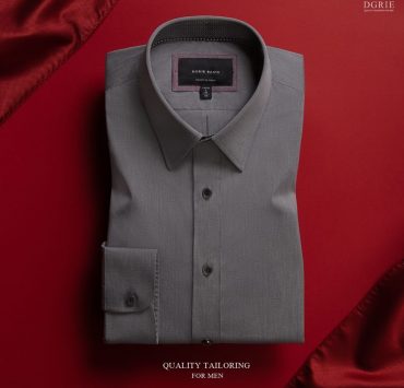 dgrie dark gray regular fit oxford point collar smart shirt dgrie