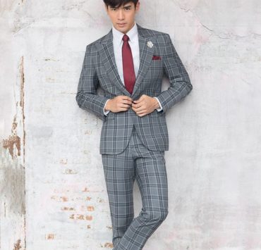 dgrie dark gray windowpane check wool suit dgrie