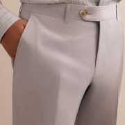 dgrie light gray cotton chino twillslim fit trousers dgrie