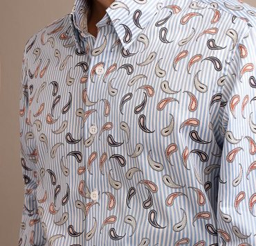 dgrie multi paisley with regular fit blue white pinstripe pattern shirt dgrie
