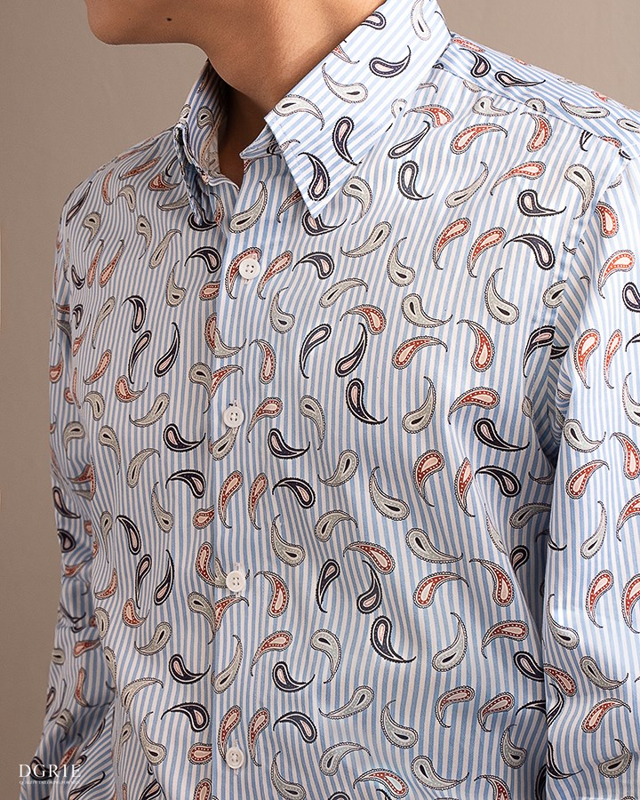 dgrie multi paisley with regular fit blue white pinstripe pattern shirt dgrie dgrie multi paisley with regular fit blue white pinstripe pattern shirt dgrie