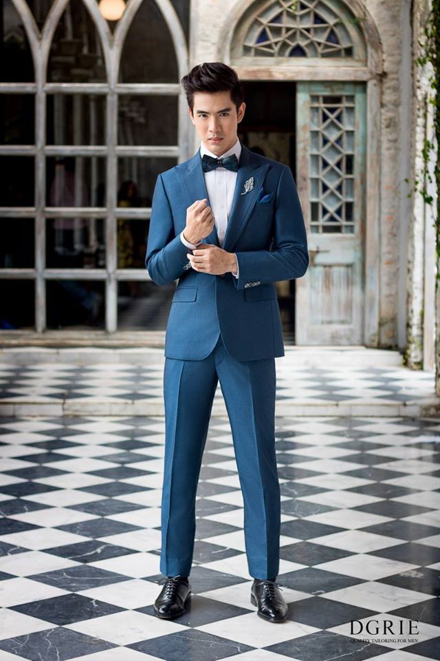 dgrie navy blue peaked lapel slim fit best mens wool suit dgrie