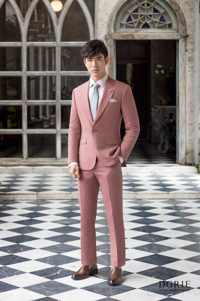 dgrie new soft pink flamingo slim fit vintage notch lapel wedding wool suit dgrie 2