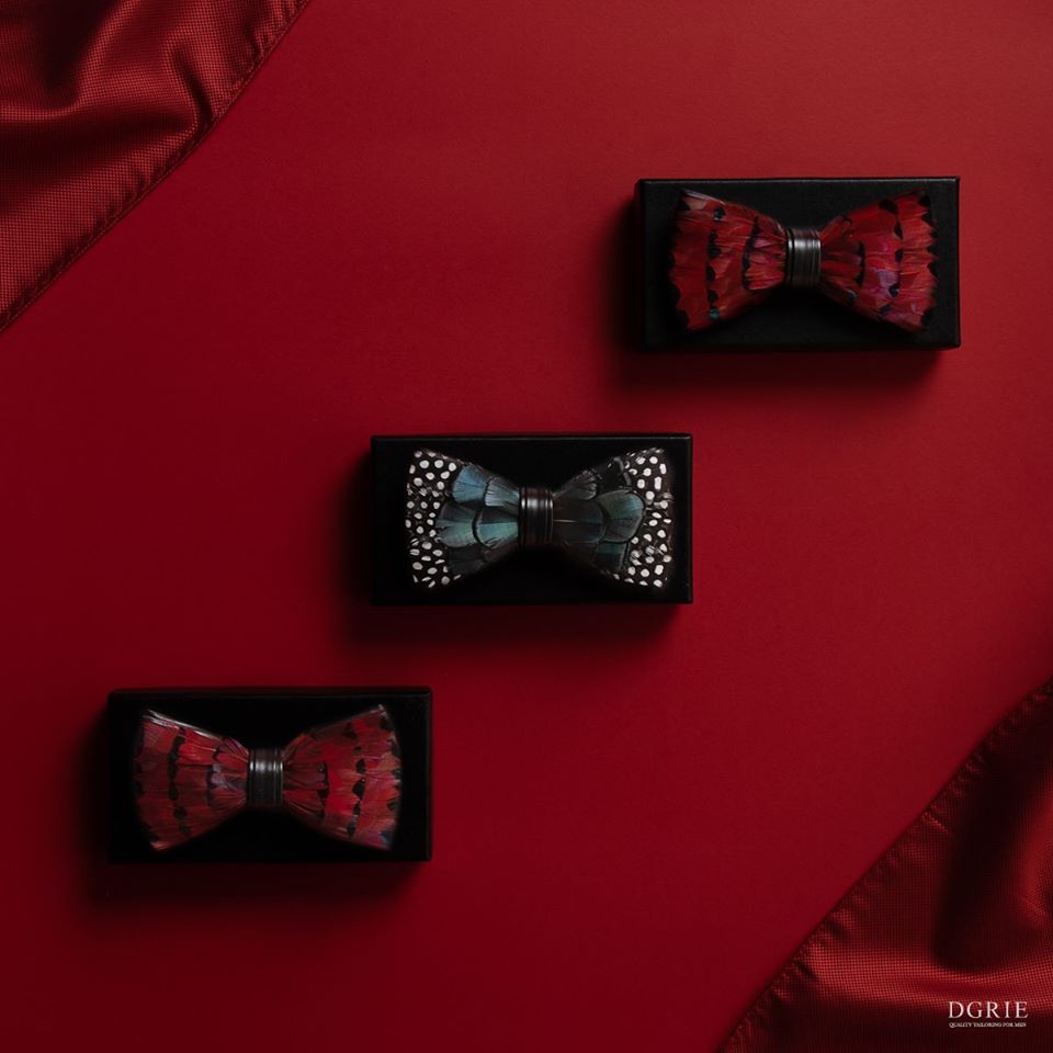 dgrie red feather bowtie blue green feather bowtie dgrie