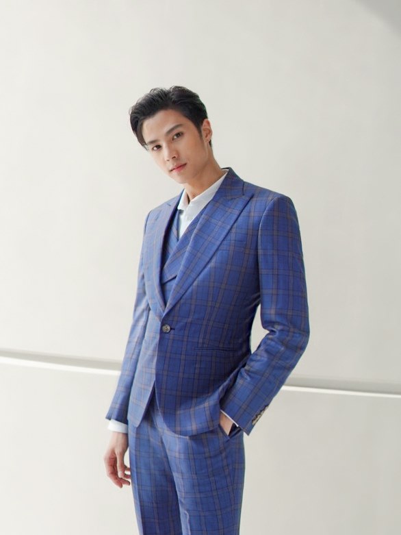 dgrie tailored fit navy blue gold english check suits dgrie 1
