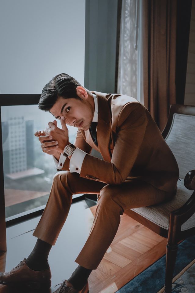 Paphawin H: DGRIE BROWN DOUBLE BREASTED SUITS 91 dgrie brown double breasted wool mix slim fit suits dgrie