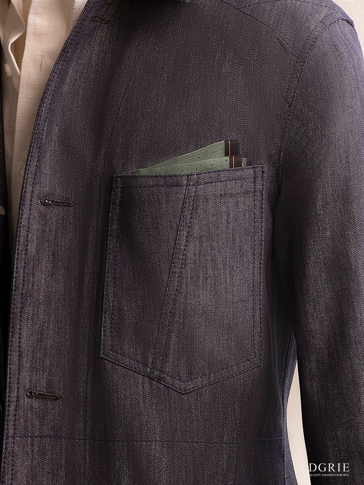 dgrie denim fitted blazer spacial japanese fabric casual design dgrie 1