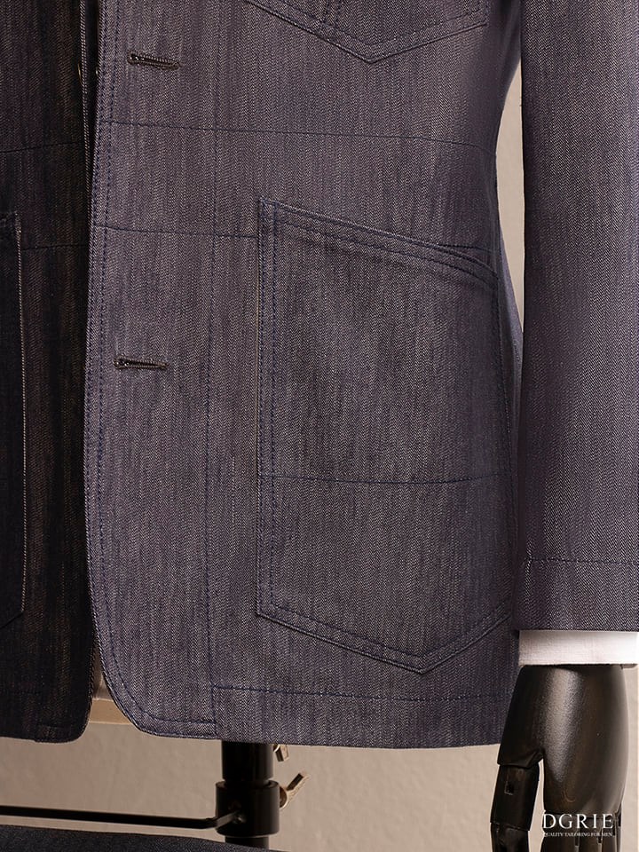dgrie denim fitted blazer spacial japanese fabric casual design dgrie 2