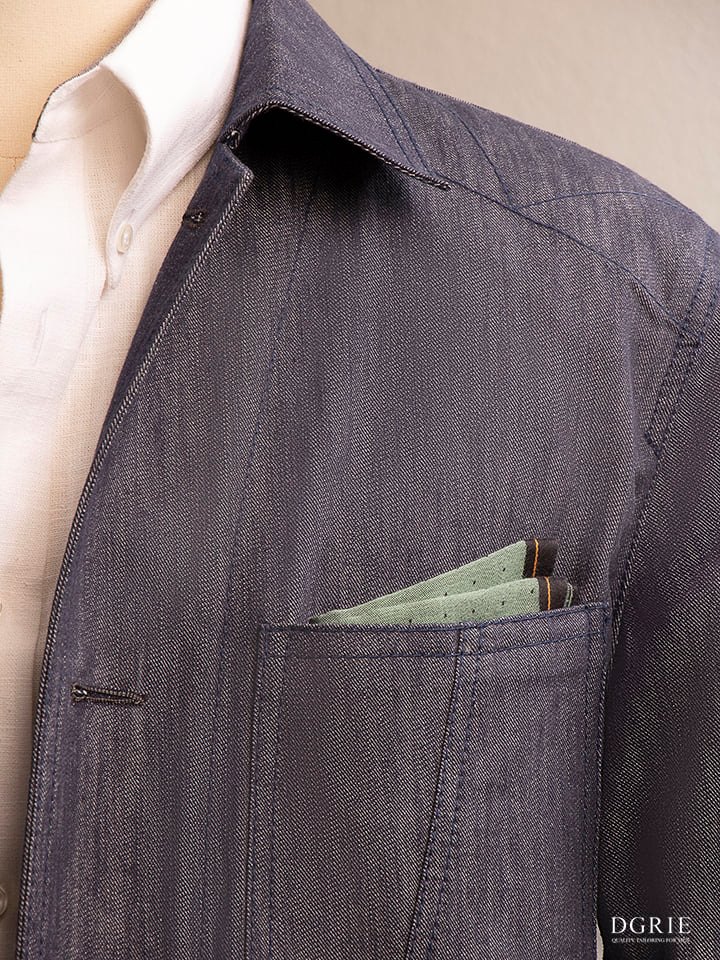 dgrie denim fitted blazer spacial japanese fabric casual design dgrie 7