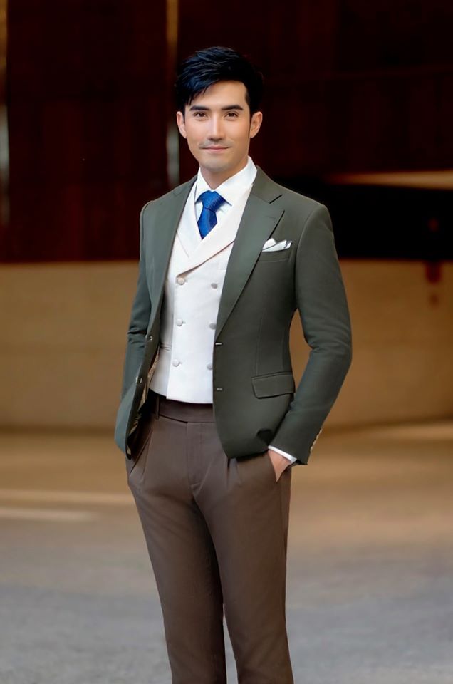 dgrie menswear vintage double breasted olive green dark brown soft wool 3 piece suit dgrie 3