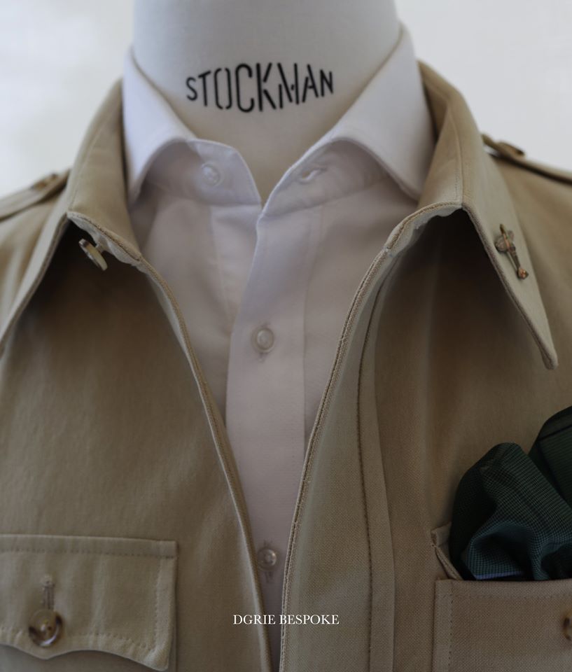 dgrie safari jacket 100 cotton with cutaway collar shirt dgrie 3