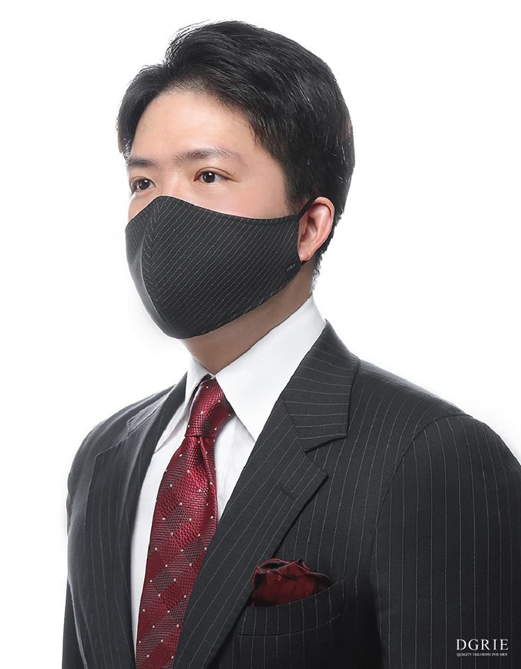 dgrie no 2 black stripe water repellent anti pollution face mask dgrie 3