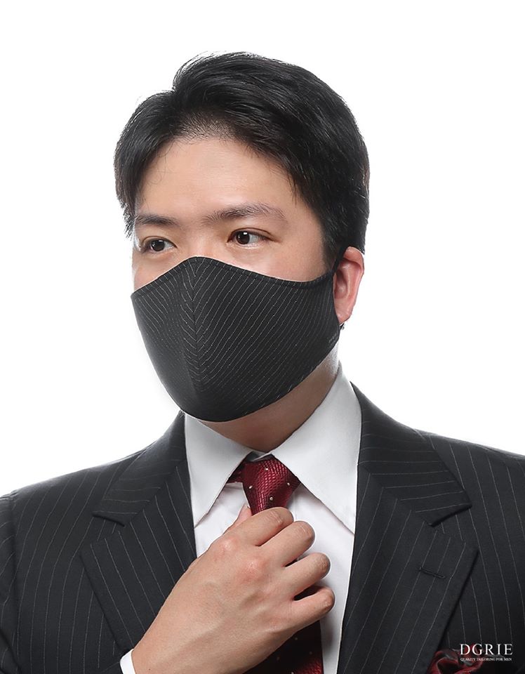 dgrie no 2 black stripe water repellent anti pollution face mask dgrie 7