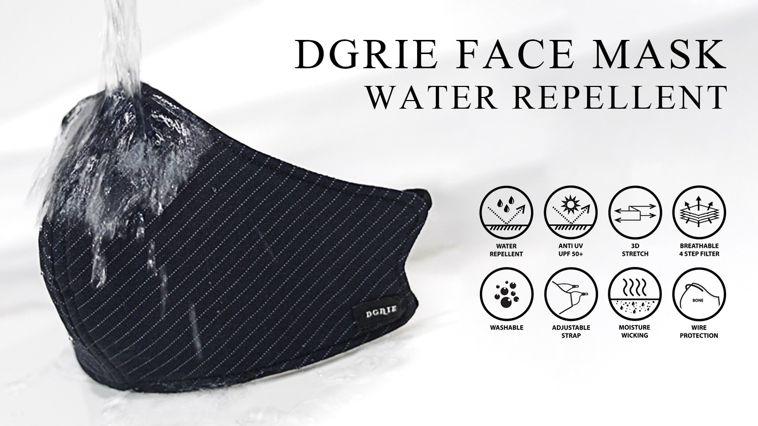 dgrie water repellent anti pollution face mask dgrie