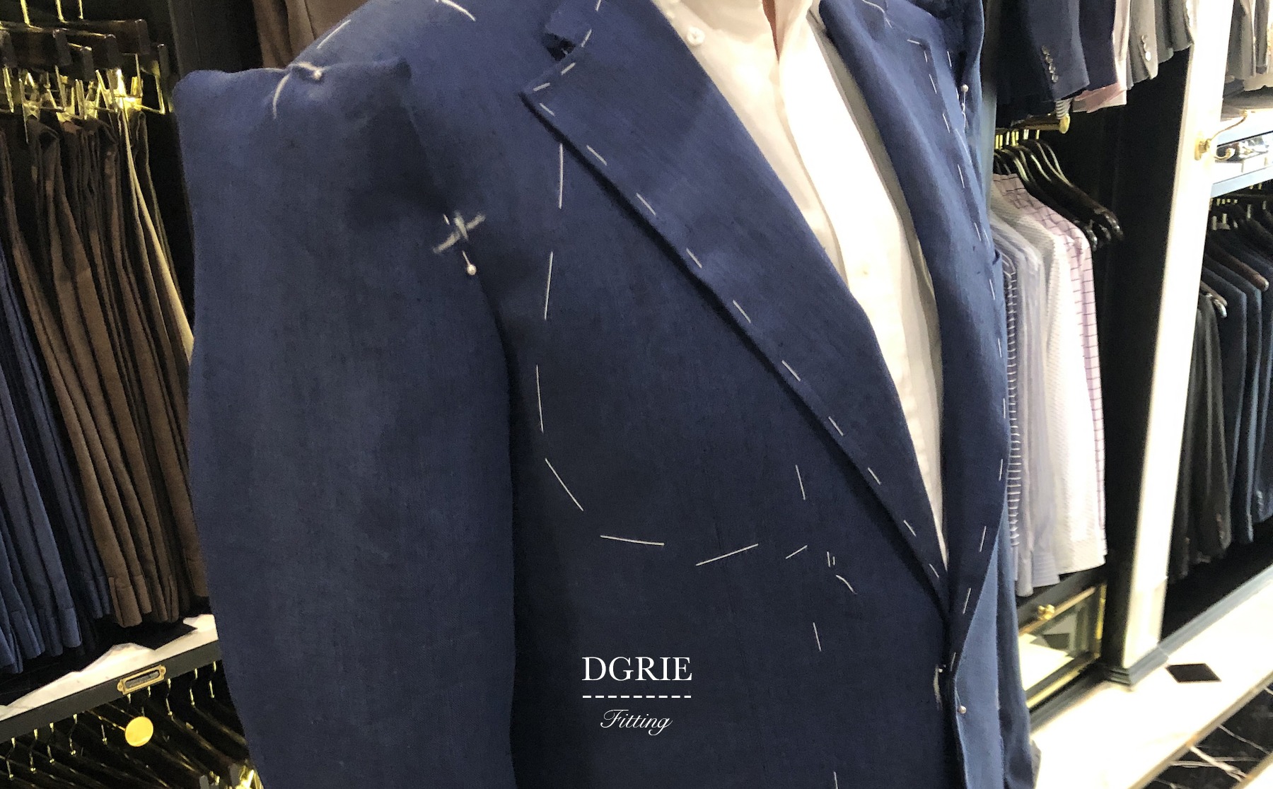 fitting navy linen jacket linen pant dgrie 2