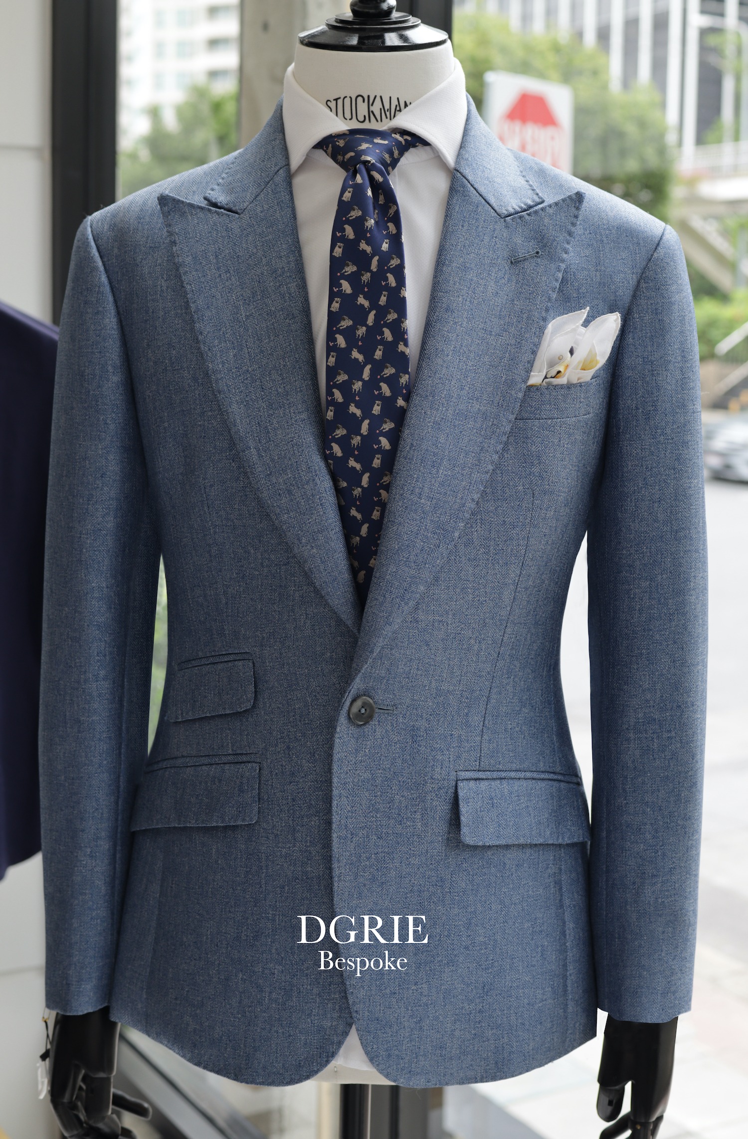 dgrie blue herringbone suits dgrie