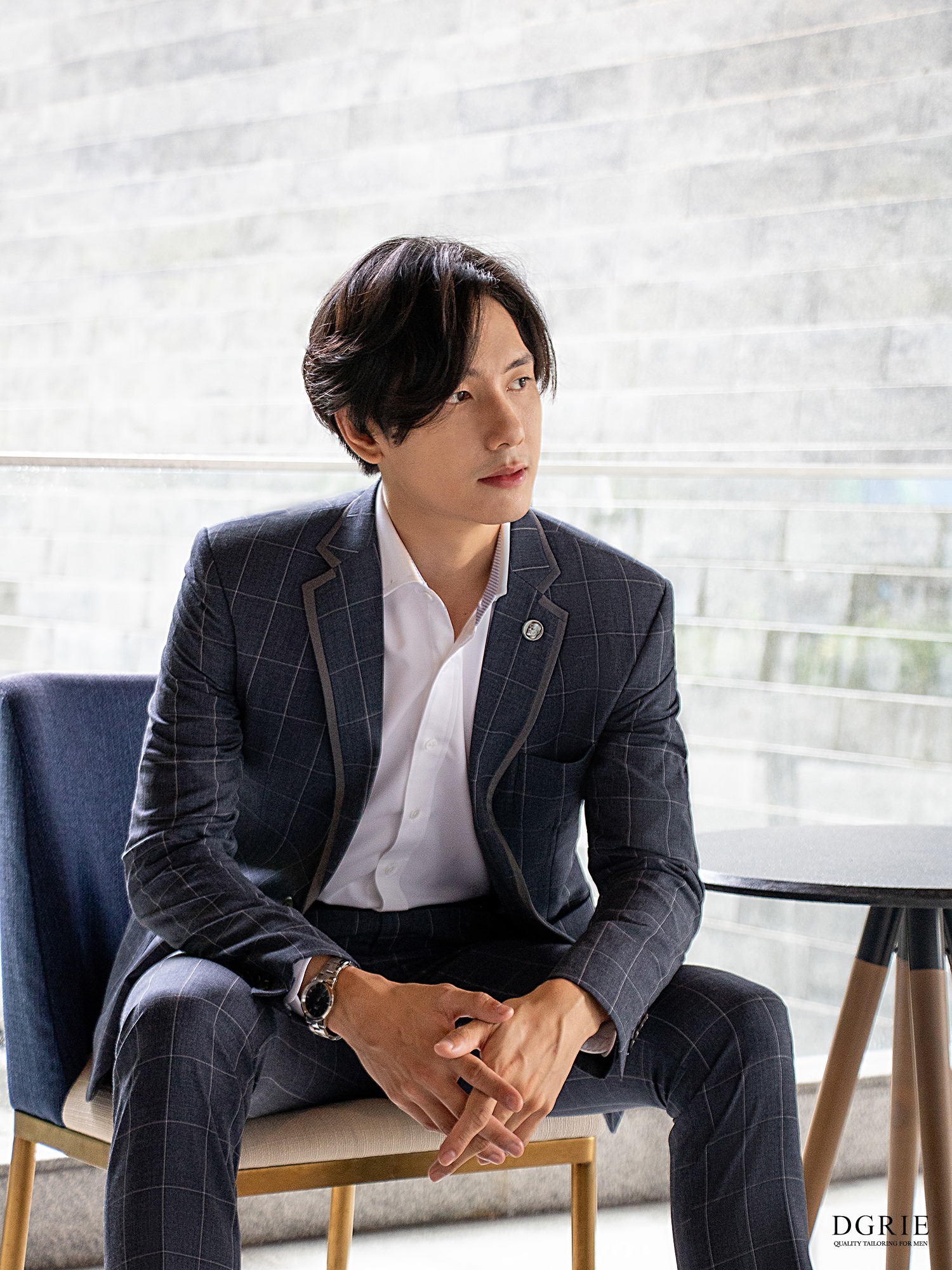 dgrie navy checked suits dgrie