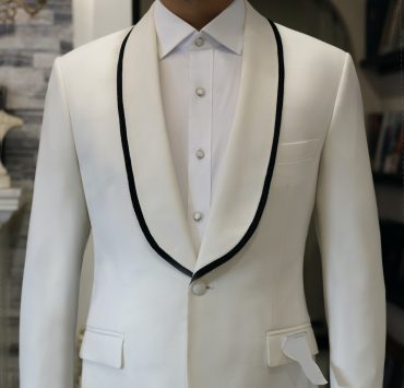White Shawl Lapel Suits: ตัดสูทแต่งงาน ปกกล้วย 15 white shawl lapel suits dgrie 1