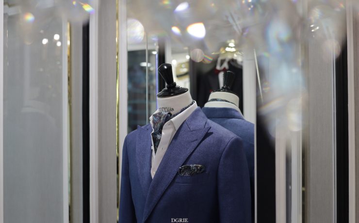 DGRIE Blue Herringbone double breasted suits: ตัดสูทสีน้ำเงิน 53 dgrie blue herringbone double breasted suits dgrie 1