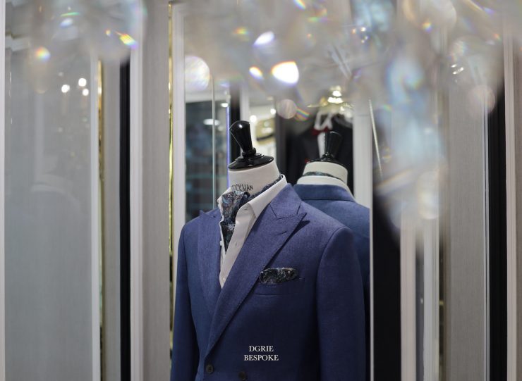 DGRIE Blue Herringbone double breasted suits: ตัดสูทสีน้ำเงิน 14 dgrie blue herringbone double breasted suits dgrie 1