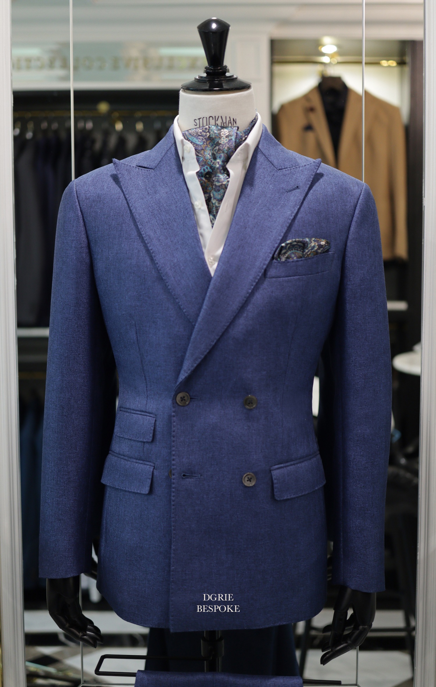dgrie blue herringbone double breasted suits dgrie