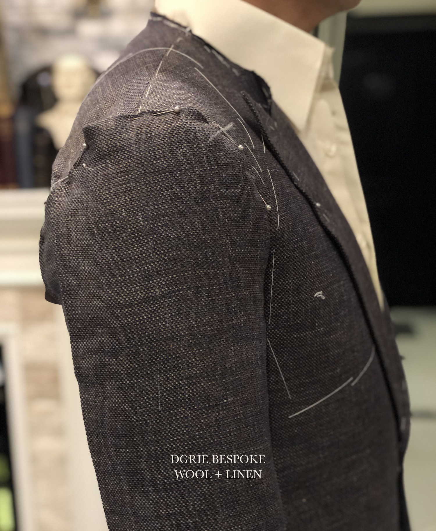 dgrie fitting wool linen silk jacket dgrie 1