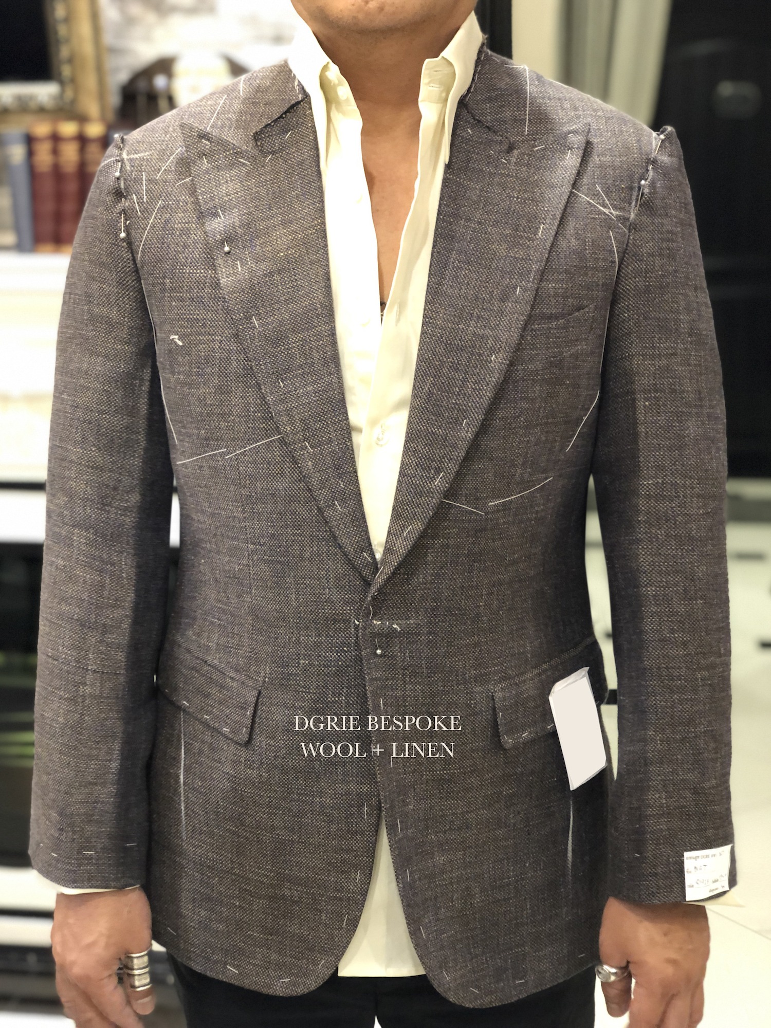 dgrie fitting wool linen silk jacket dgrie