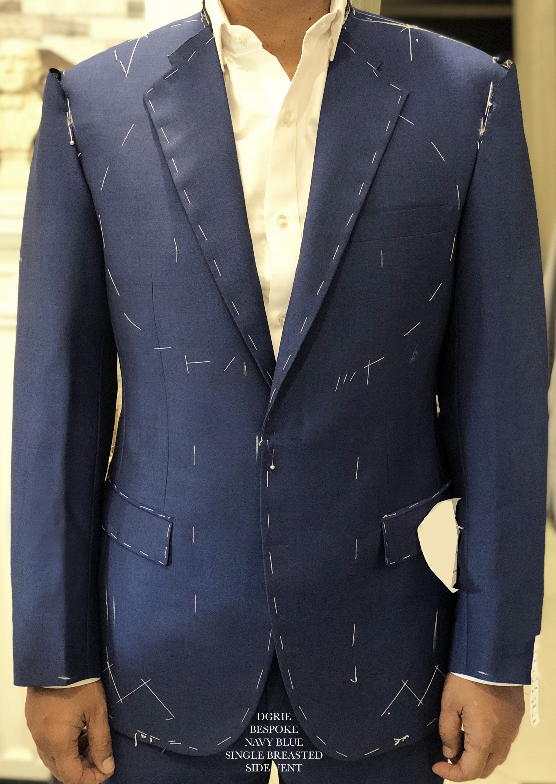 dgrie fittingbespokenavy blue dgrie