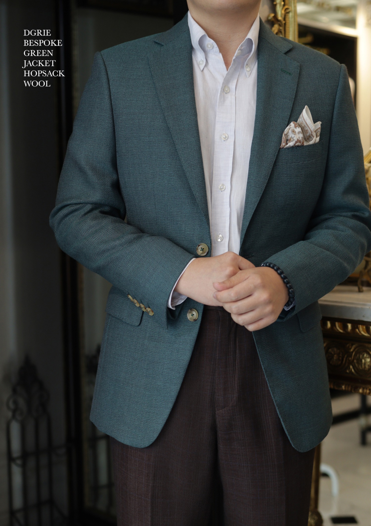 dgrie green hopsack blazer dgrie 3