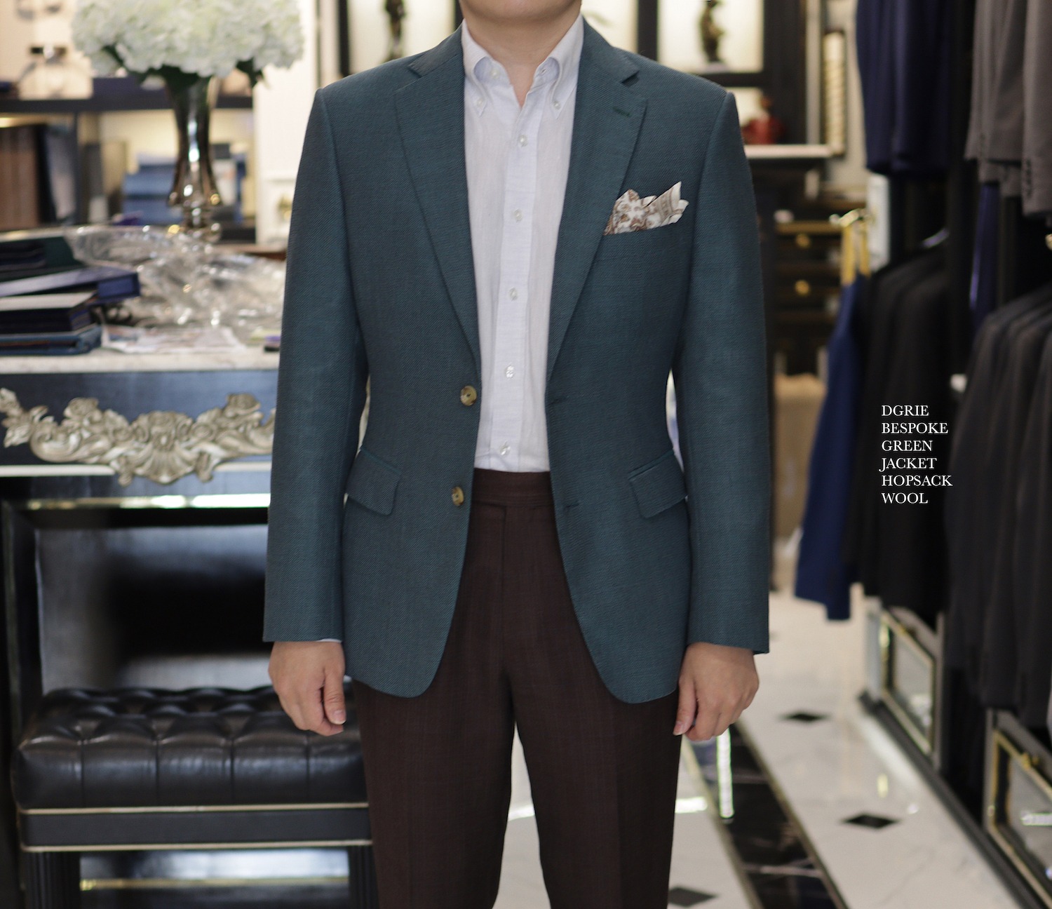 dgrie green hopsack blazer dgrie