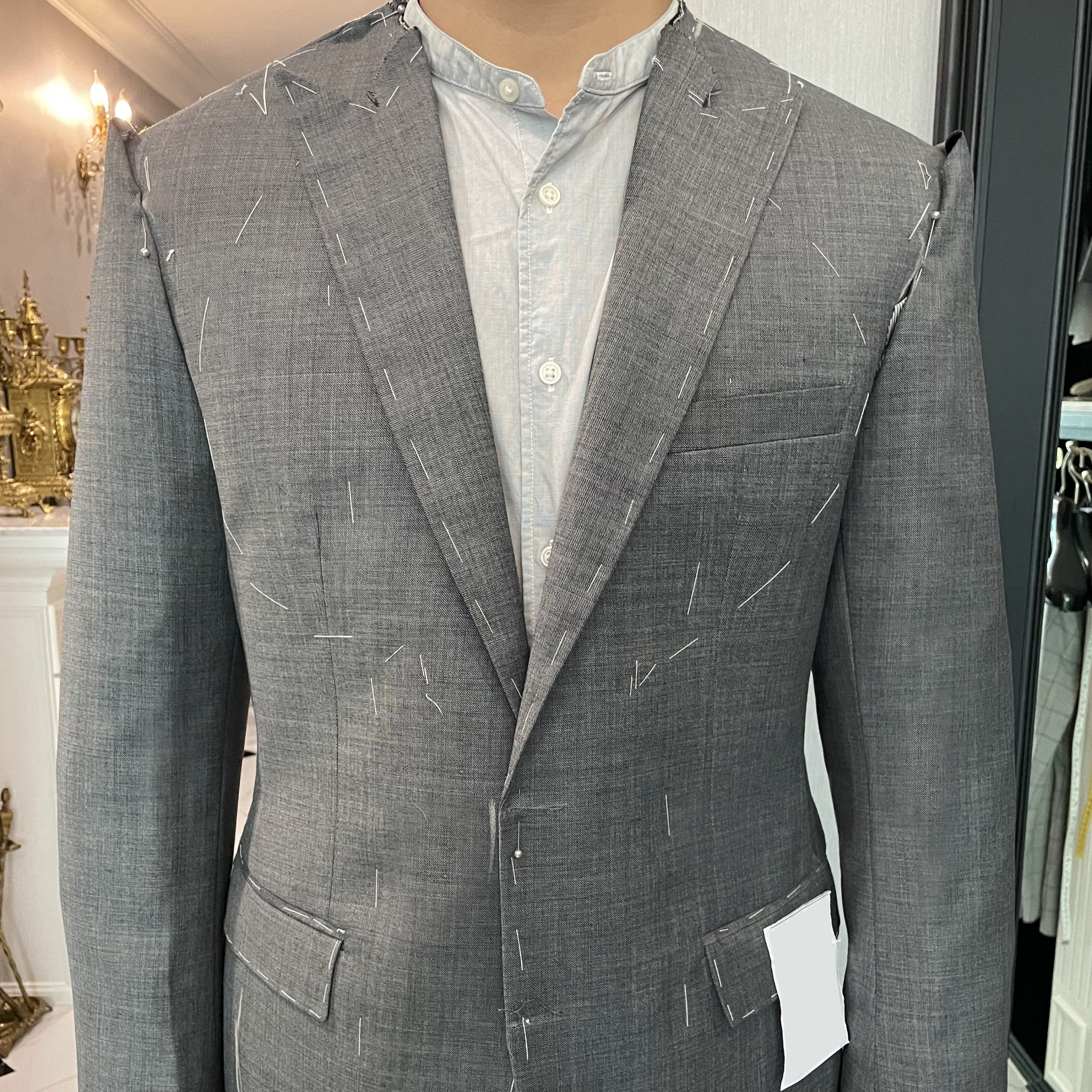DGRIE TEXTURED GREY IN PEAK SUITS: ตัดสูทสีเทา 1 dgrie textured grey in peak suits dgrie 1