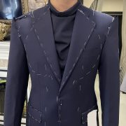 fitting dgrie navy herringbone suit dgrie
