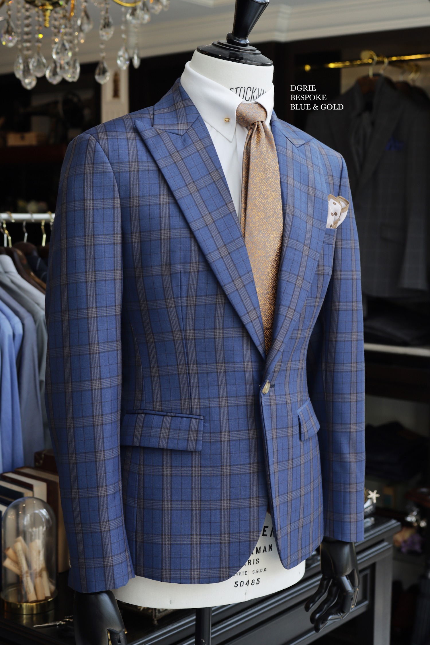 dgrie blue gold peaked lapel suit dgrie