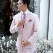 bie kpn kpn pearl pink slim fit suit dgrie
