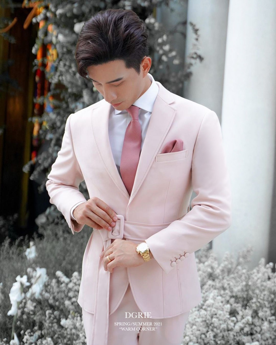bie kpn kpn pearl pink slim fit suit dgrie 2