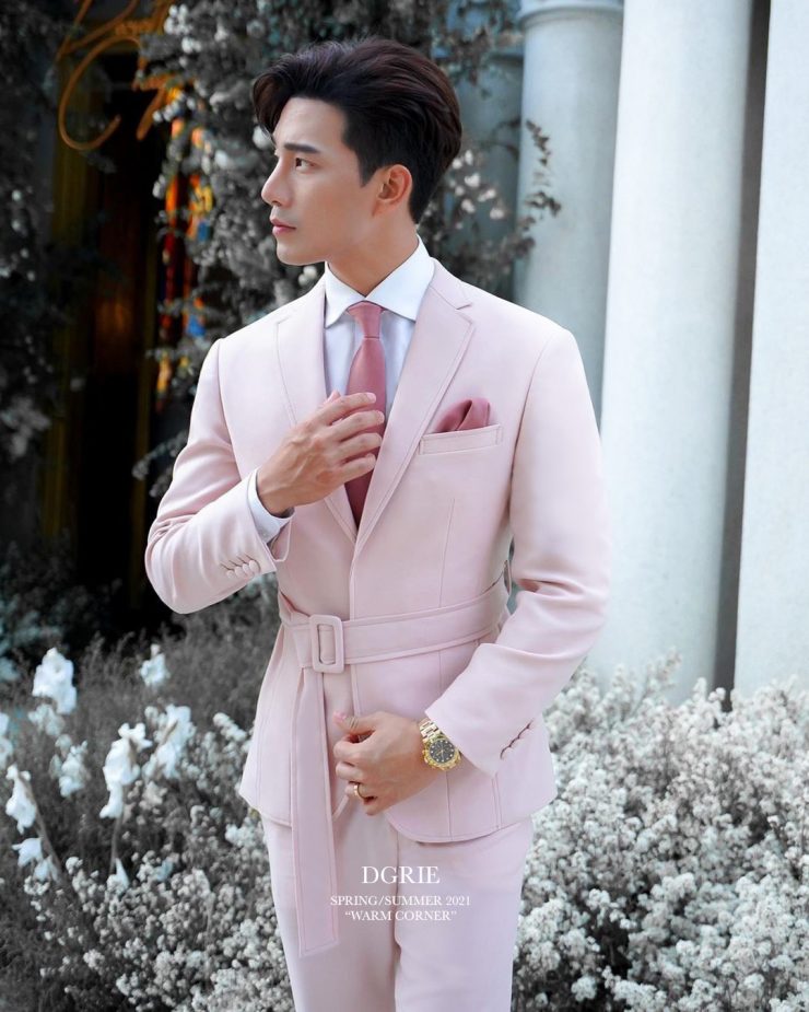 bie kpn kpn pearl pink slim fit suit dgrie