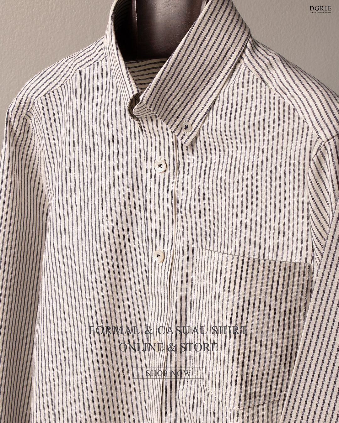 dgrie chalk stripe gray shirt dgrie