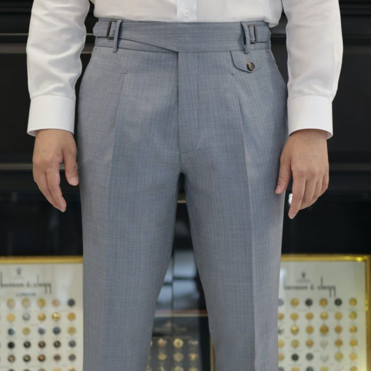 DGRIE PANTS 33: GURKHA SMOKE BLUE: ตัดกางเกงวินเทจ 19 dgrie pants 33 gurkha smoke blue dgrie 12