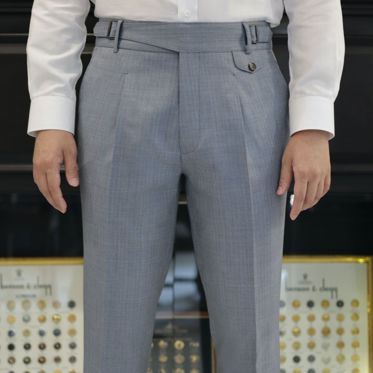 dgrie pants 33 gurkha smoke blue dgrie 12