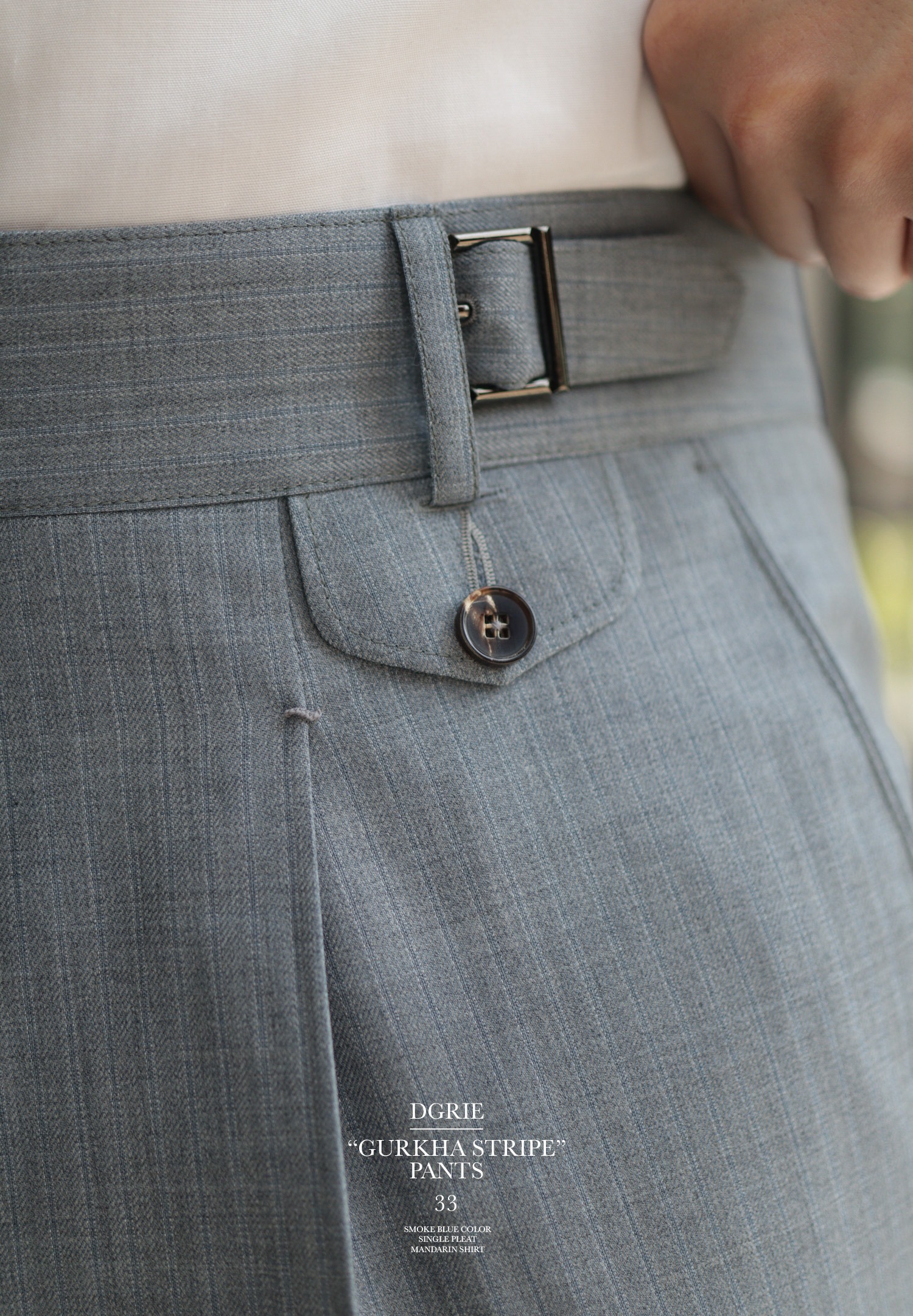 dgrie pants 33 gurkha smoke blue dgrie