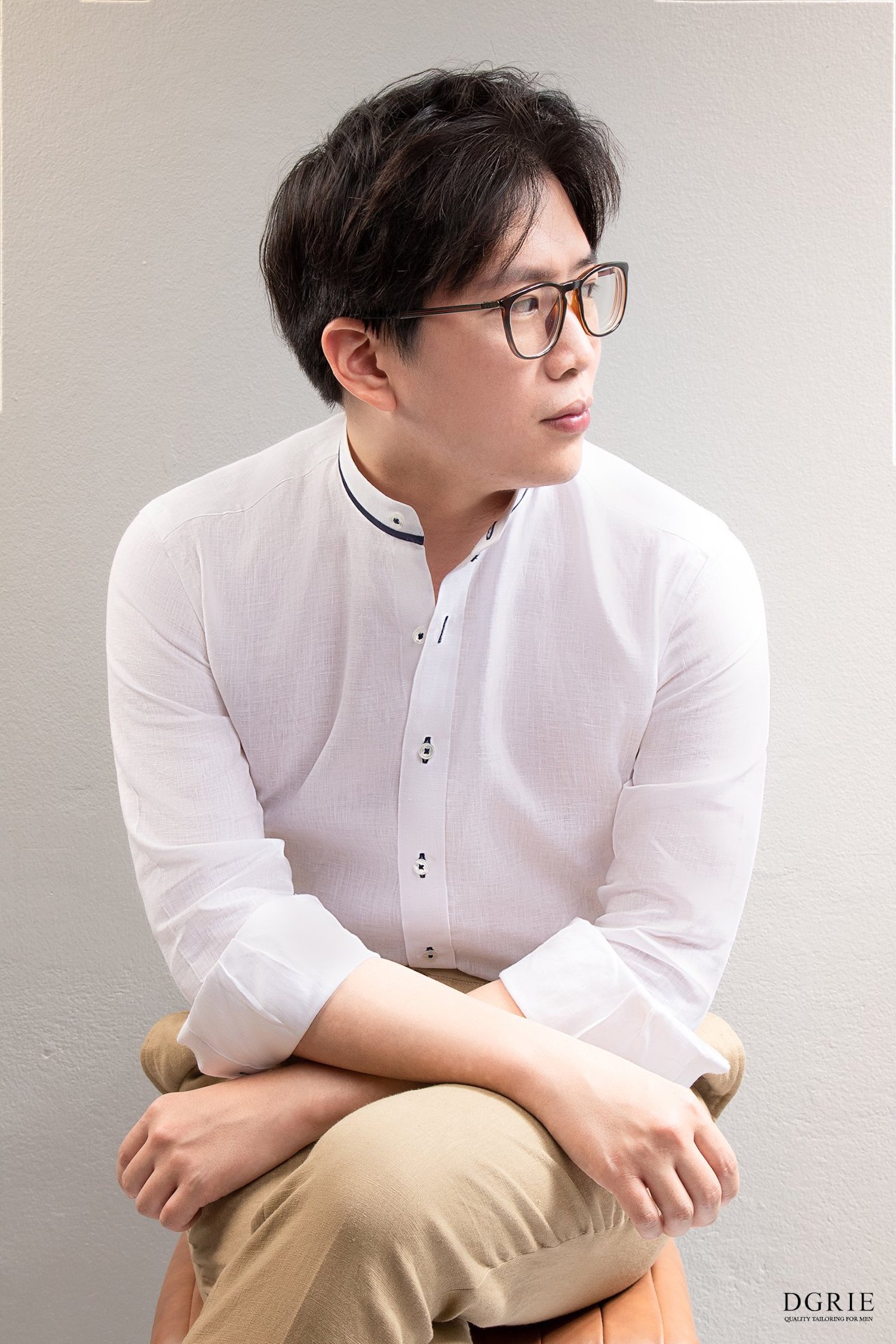 dgrie play collection white linen mandarin collar shirt dgrie 4